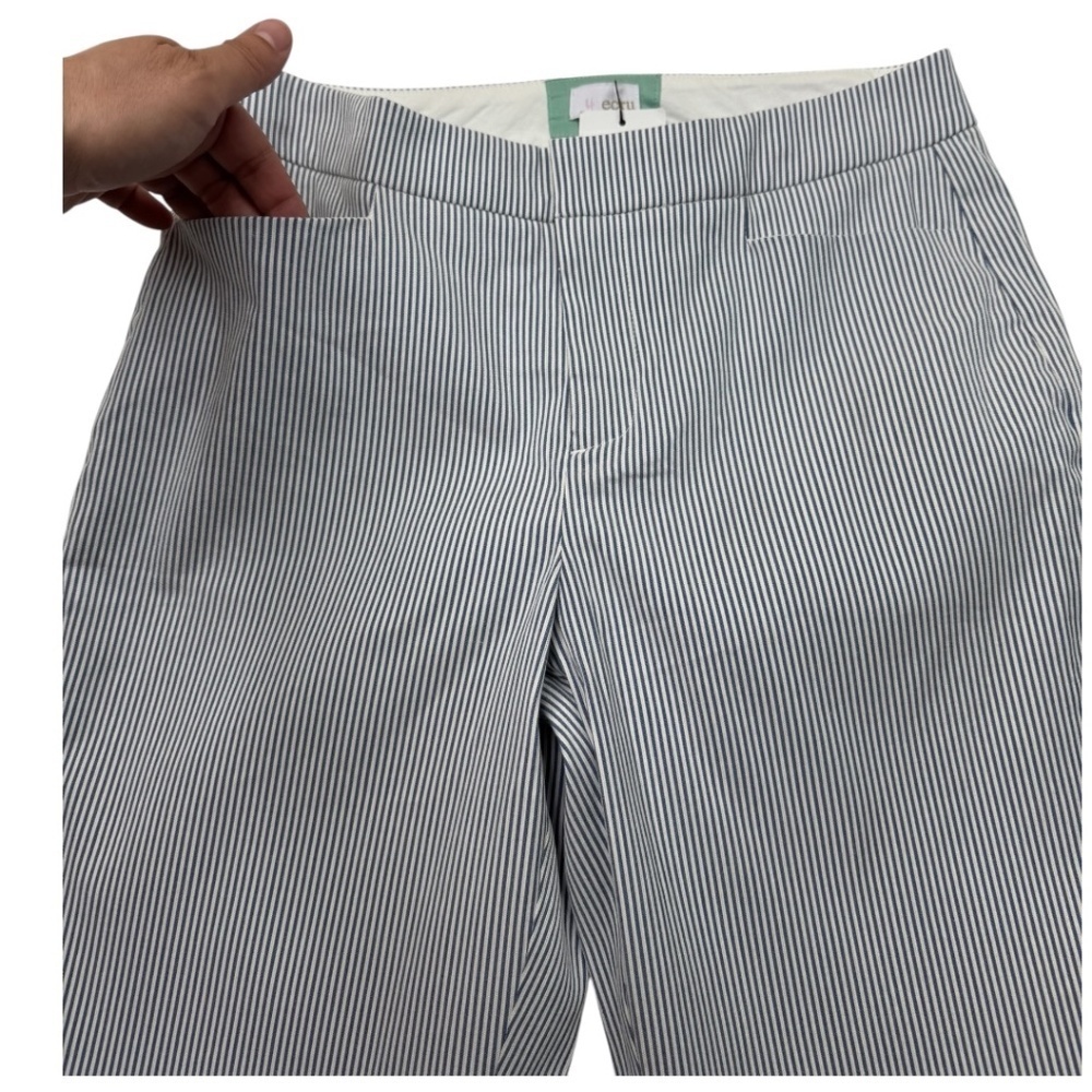Ecru Madison Crop Straight Leg Pants Blue Stripe - Picture 8 of 14